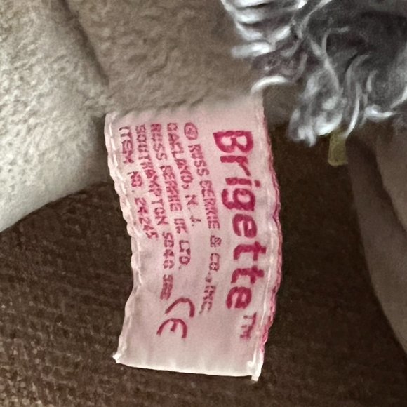 RUSS BERRIE Retired Brigette Gray Poodle Plush Neon Yellow Jacket Deer Valley - Picture 7 of 8